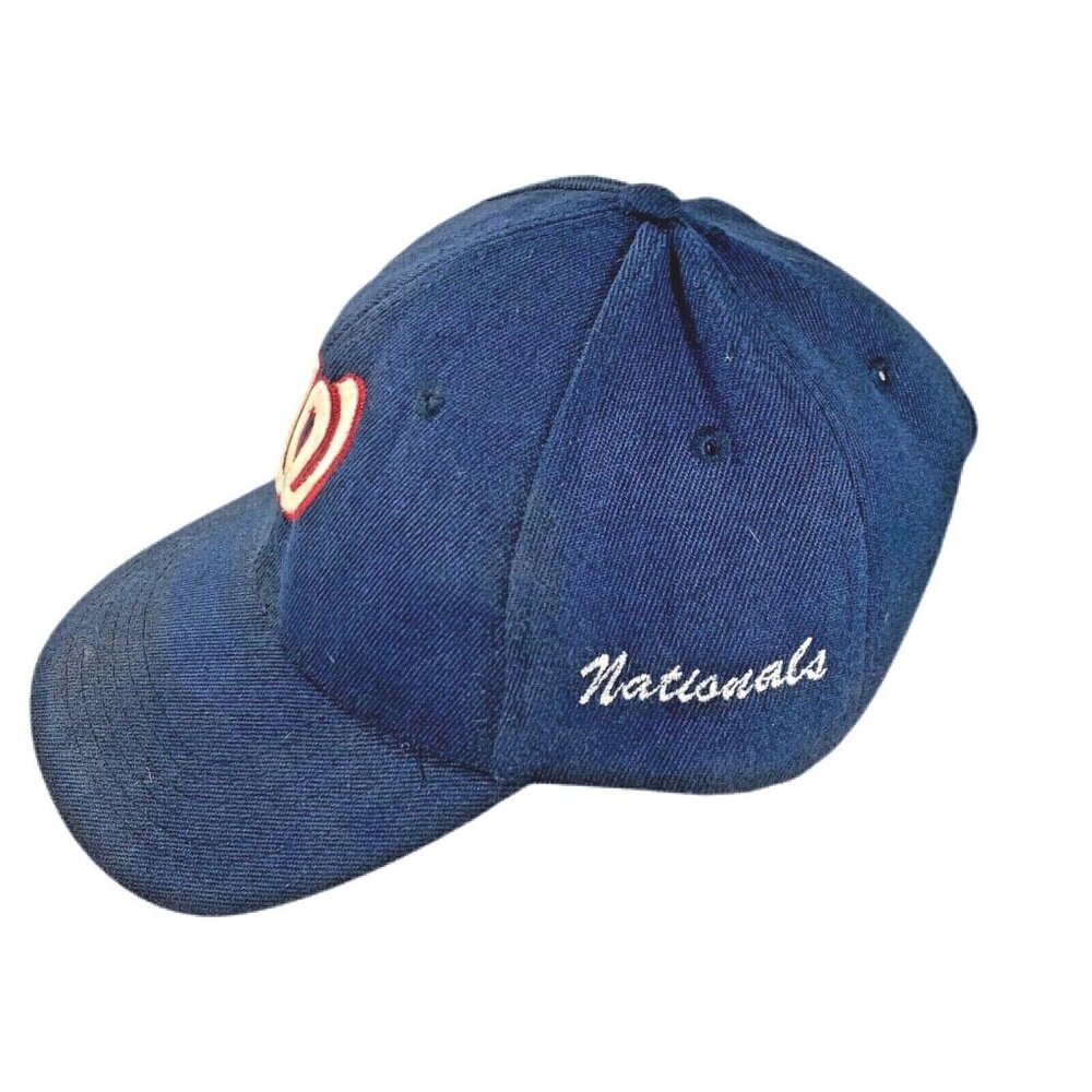 MLB Washington Nationals Blue Hat Cap Adjustable White Red Embroidered SpellOut - Picture 2 of 8